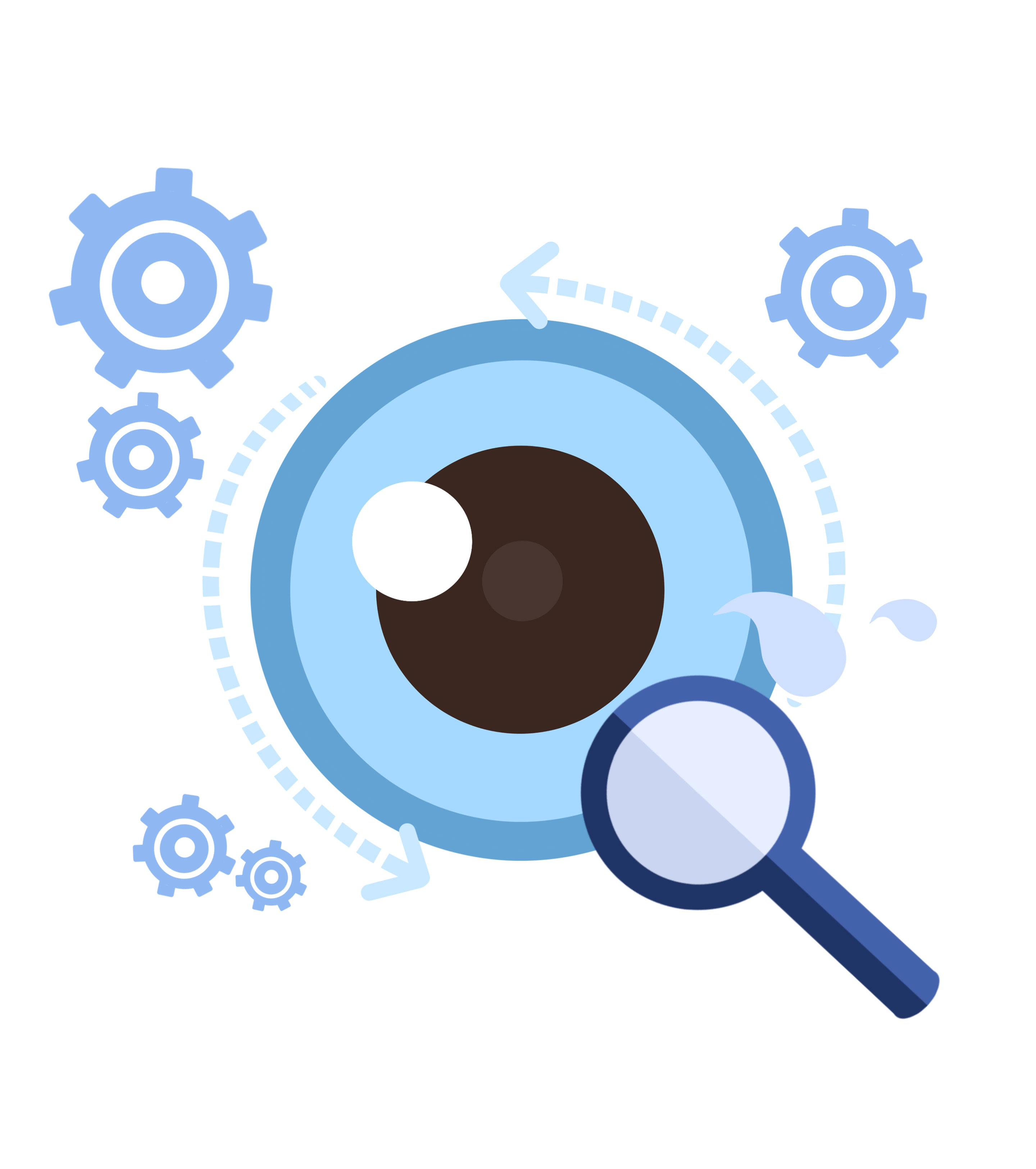 蓝色放大镜爱眼日元素