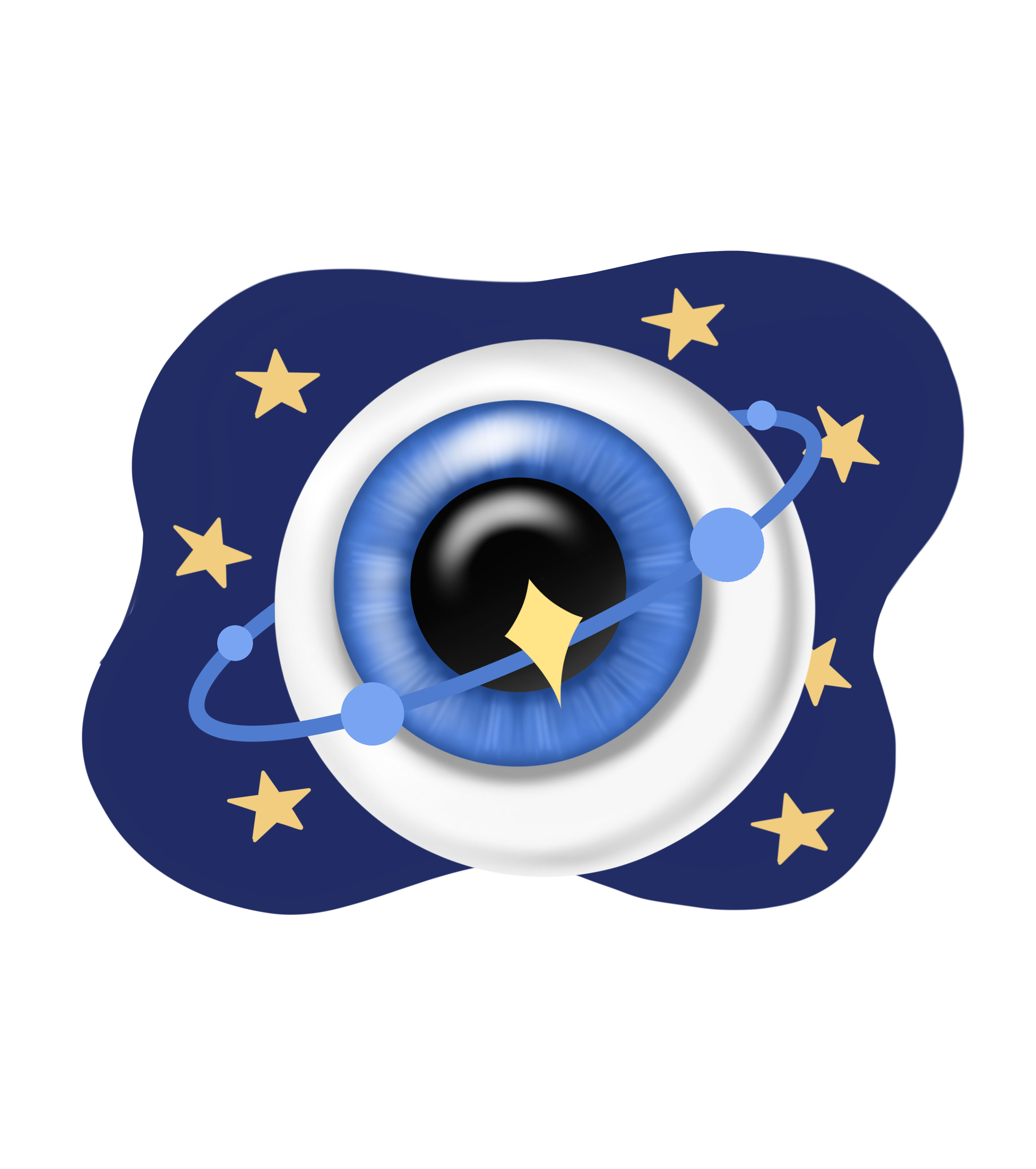 蓝色星空爱眼日元素