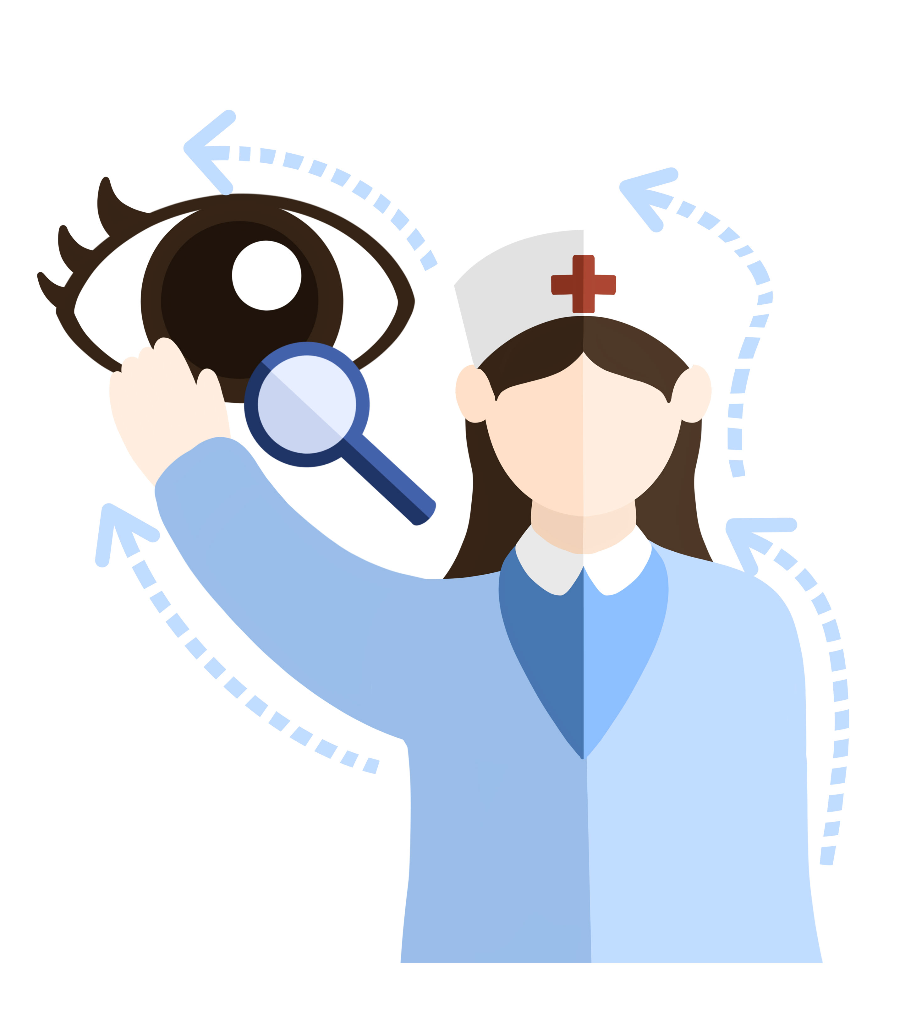 眼睛放大镜护士爱眼日元素