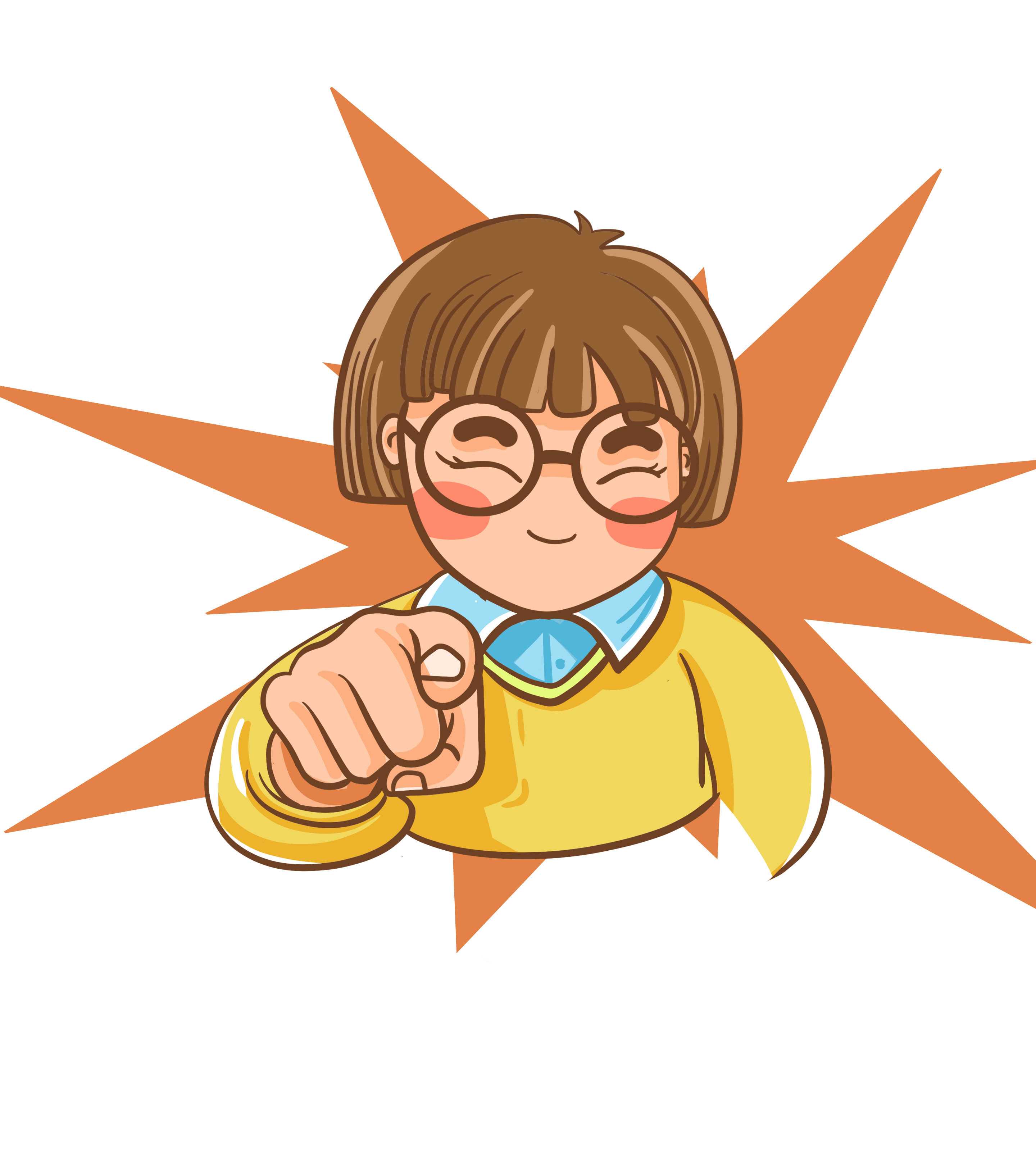 短发眼镜女孩就是你元素