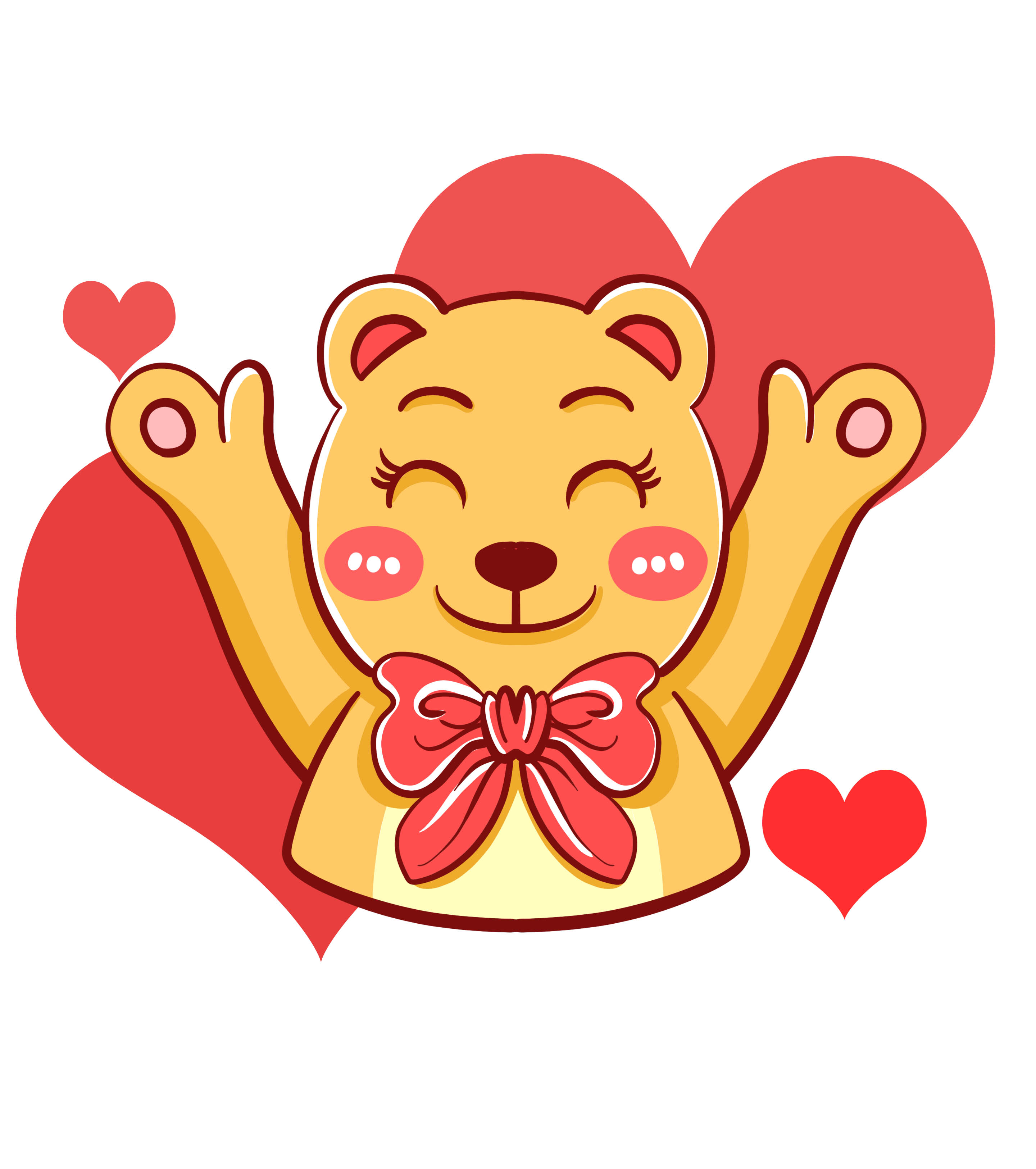 可爱小熊爱心元素