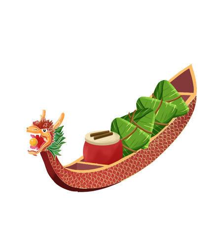 端午龙舟粽子元素