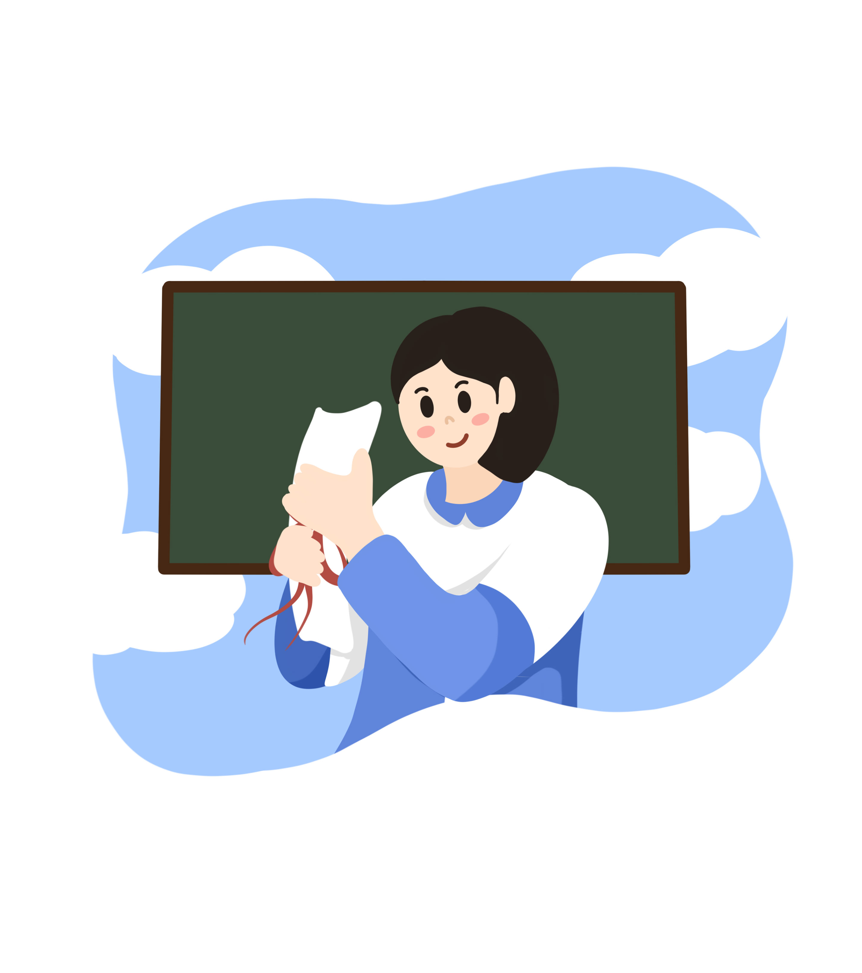 拿录取通知书短发女孩元素