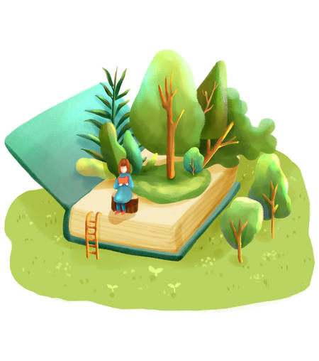 绿色书本植物教学课件