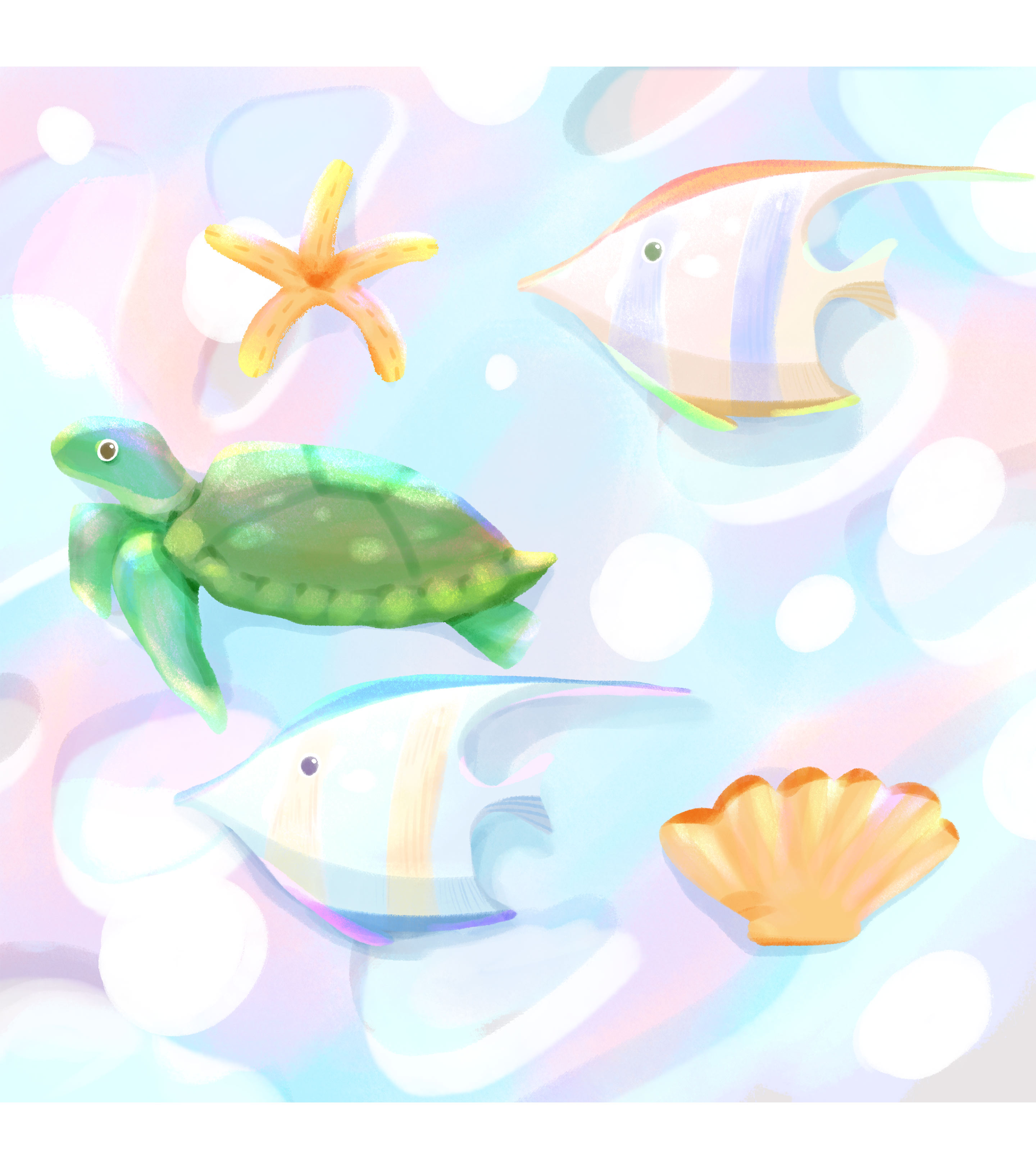 粉色海洋童真水族馆教学课件