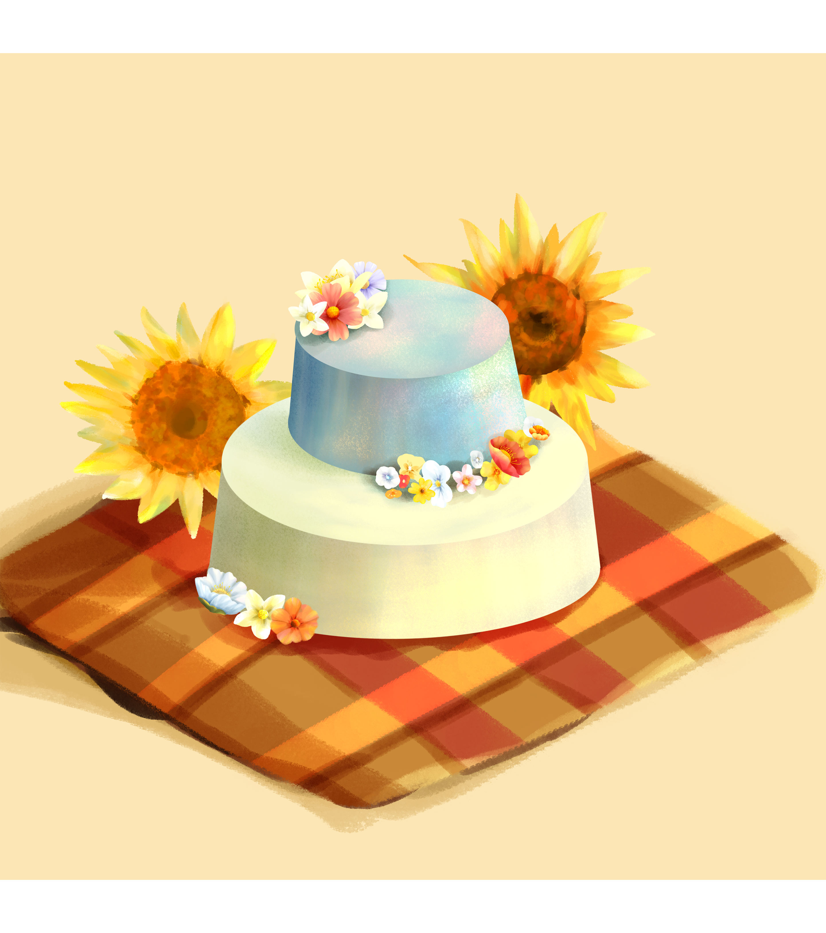 黄色小清新蛋糕