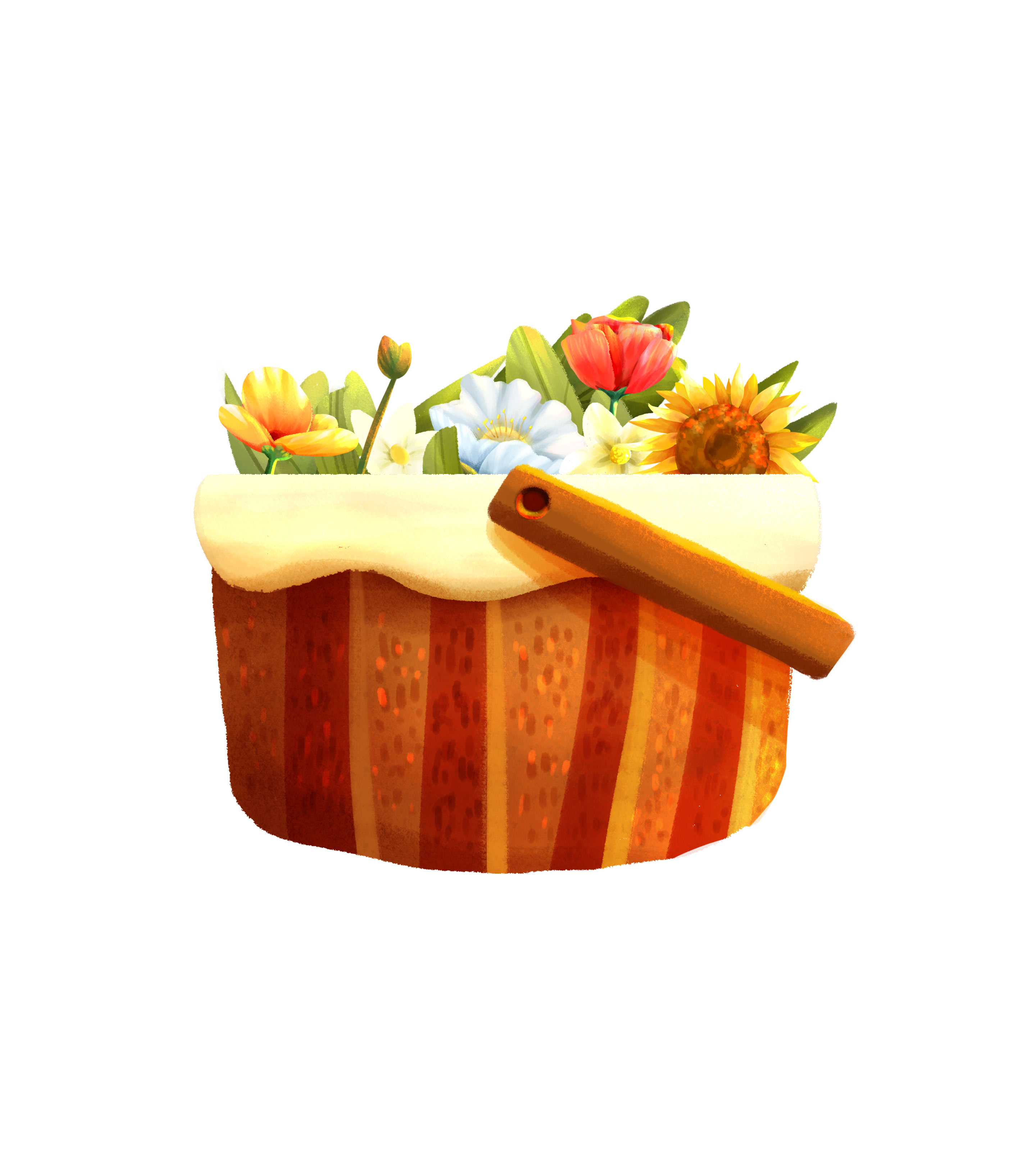 棕色小清新花篮