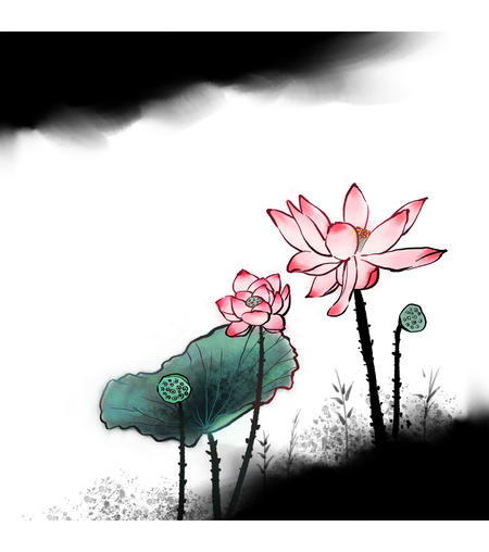 黑色水墨中国风背景