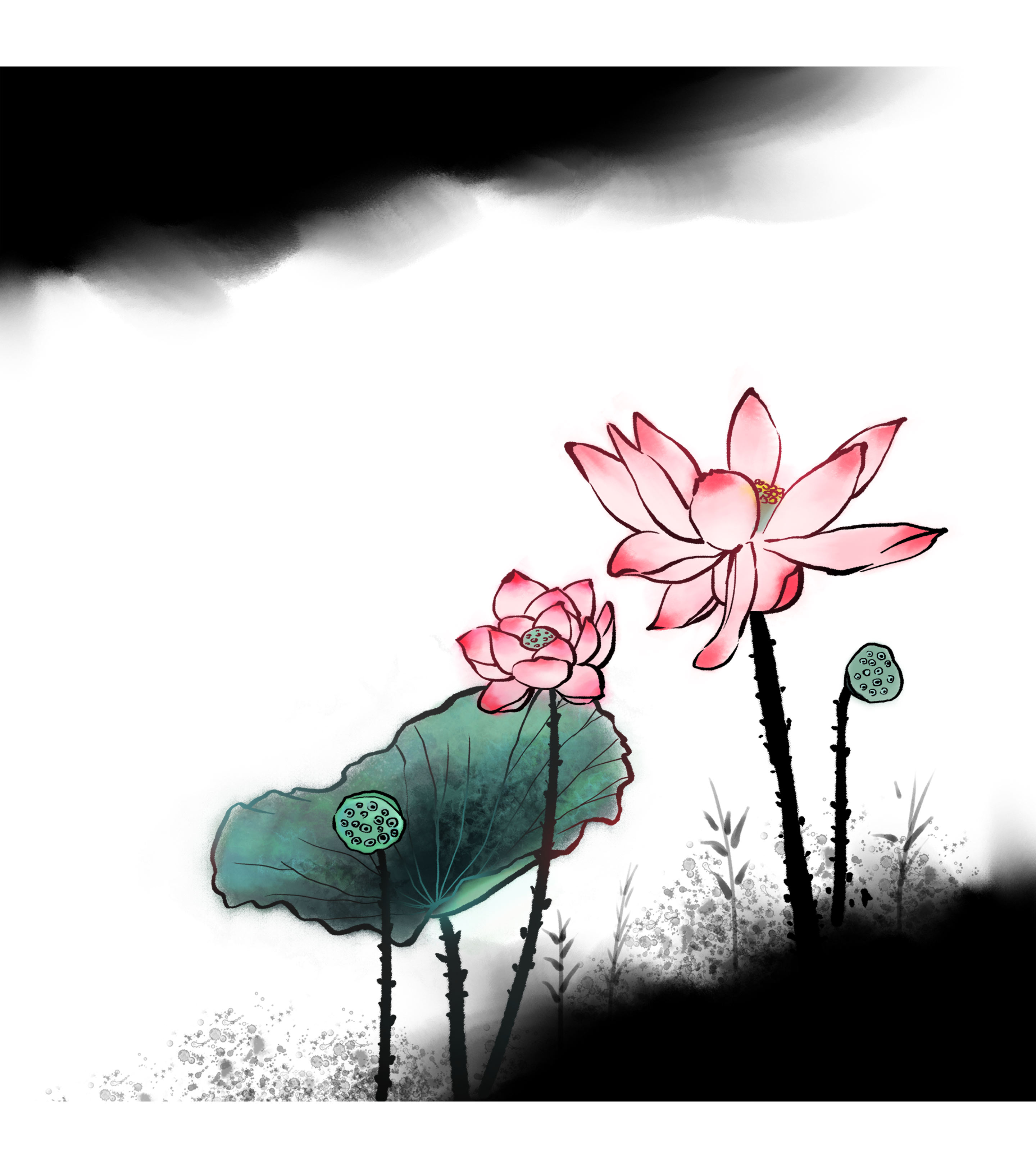 黑色水墨中国风背景