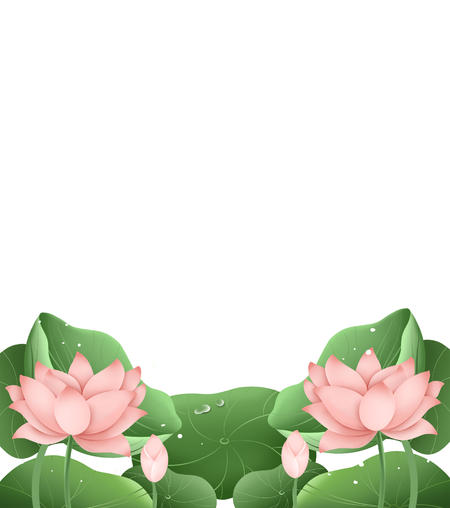 绿色荷花荷叶小暑元素