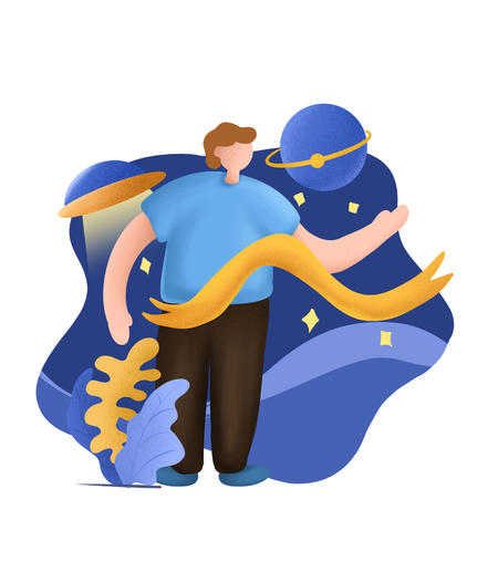 蓝色宇宙星空男孩