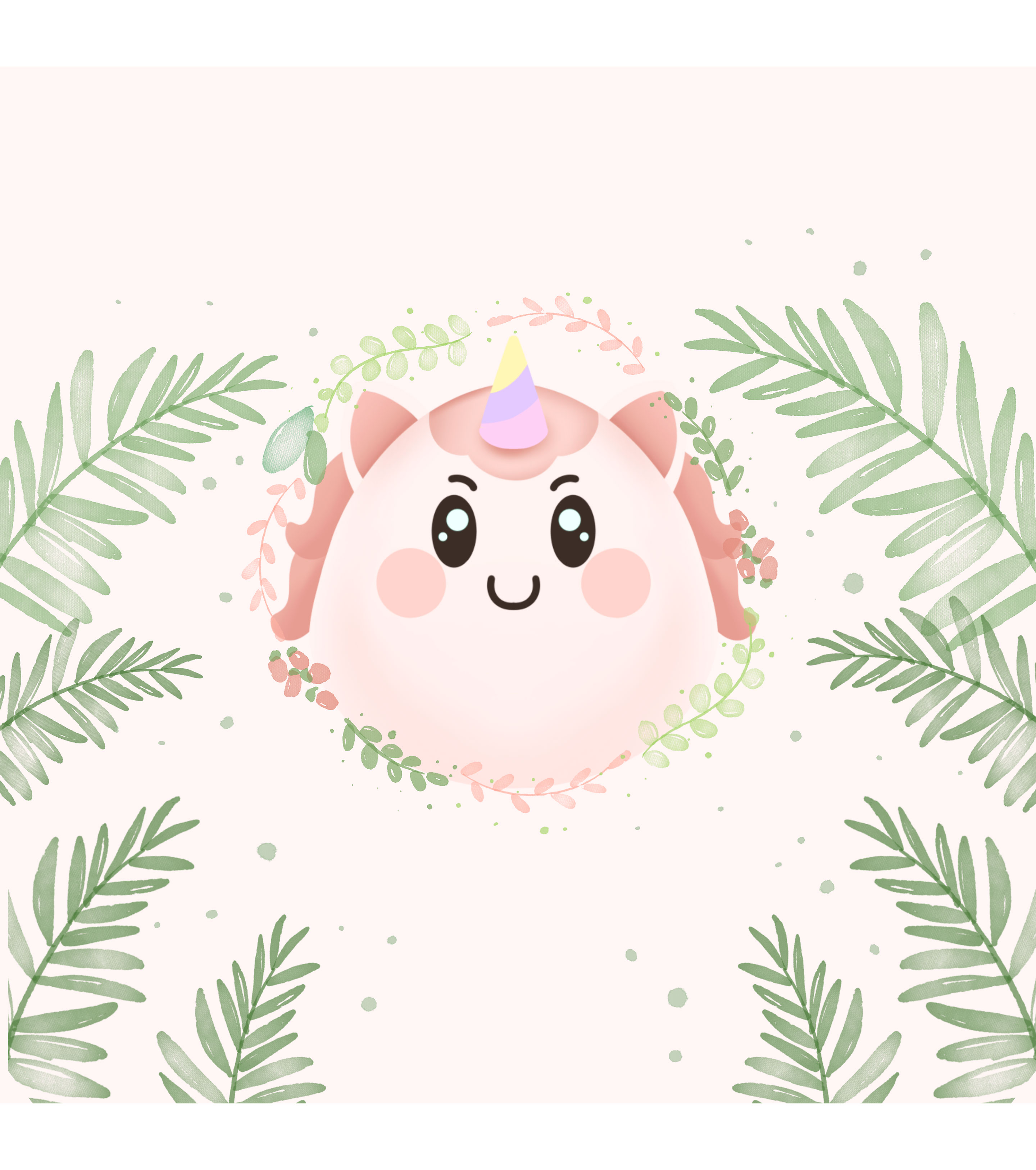 粉色小清新可爱独角兽背景