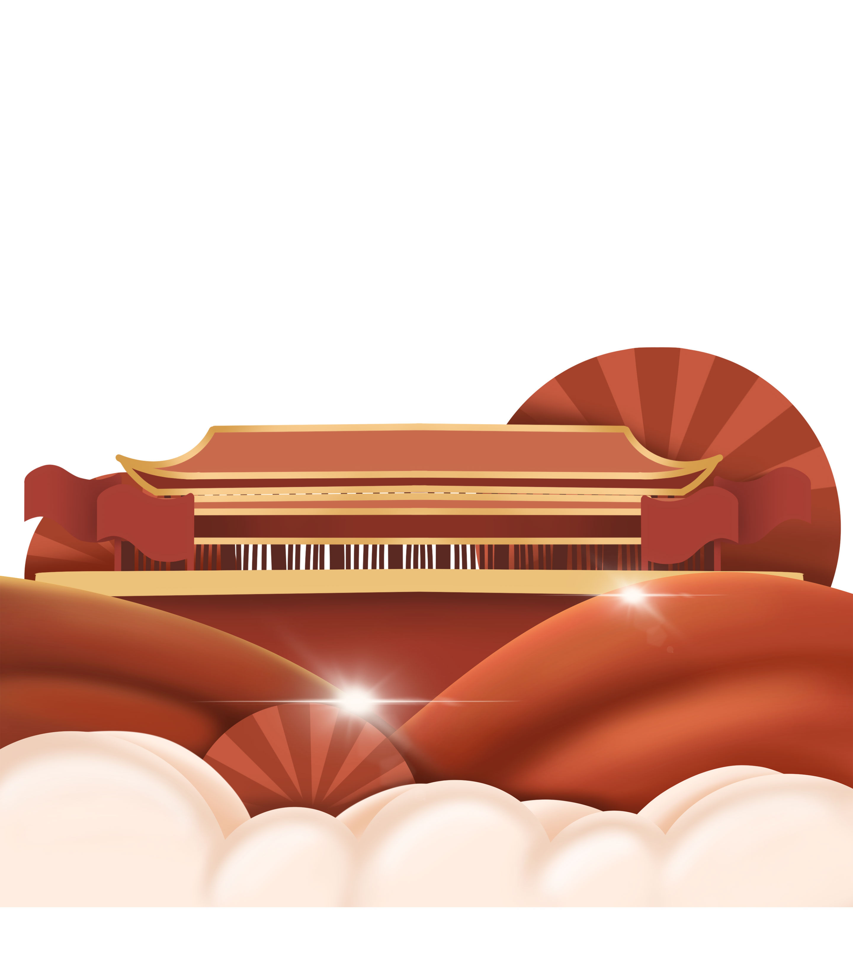 红色天安门装饰祥云