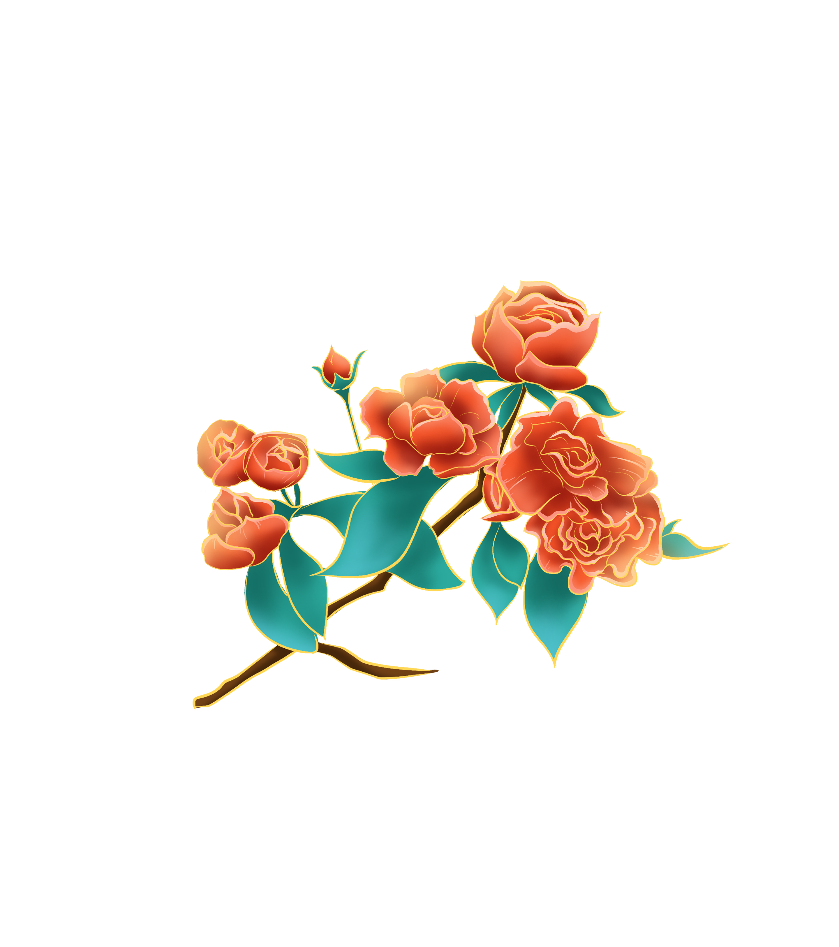 红色牡丹花