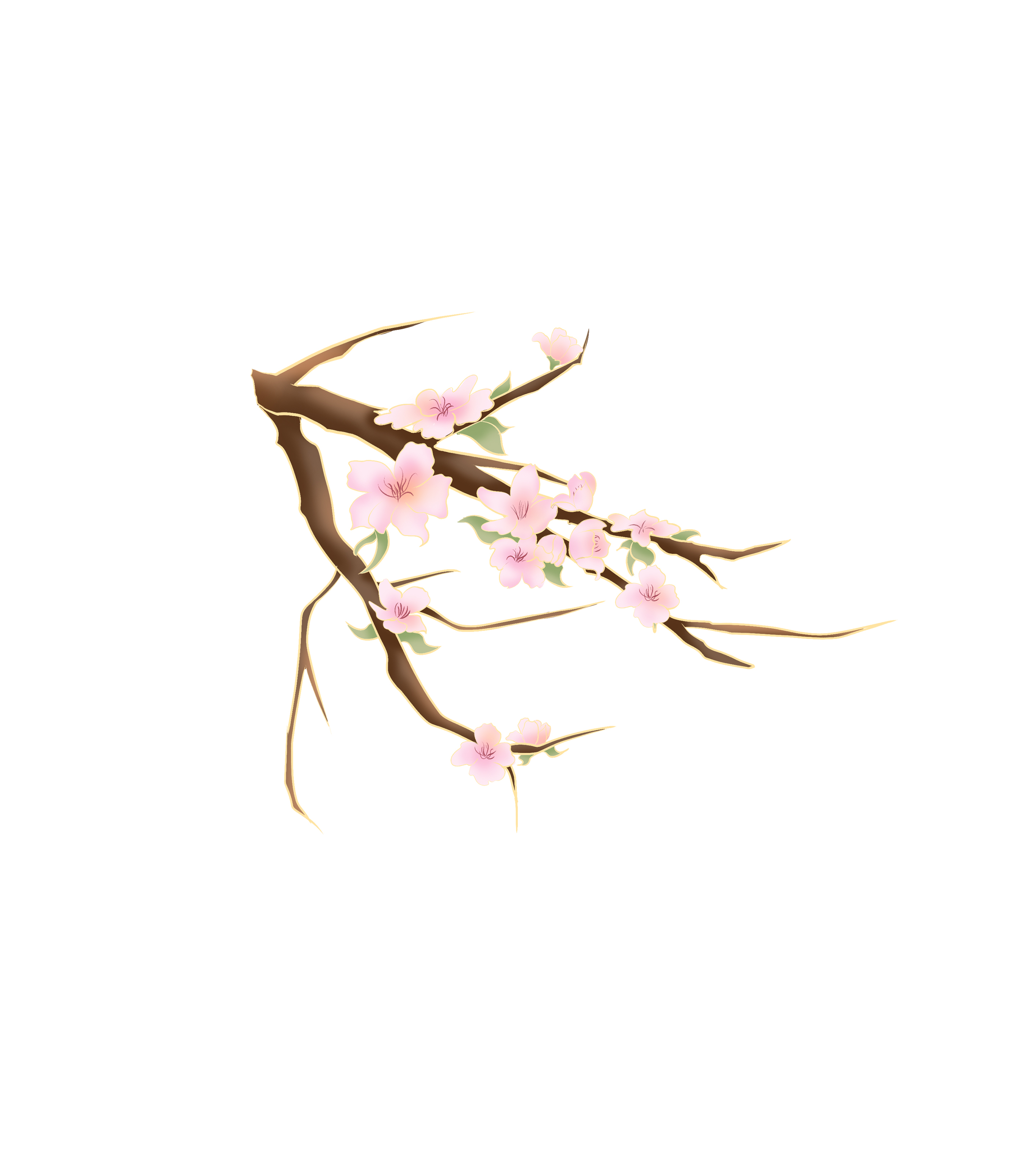 桃花树枝元素