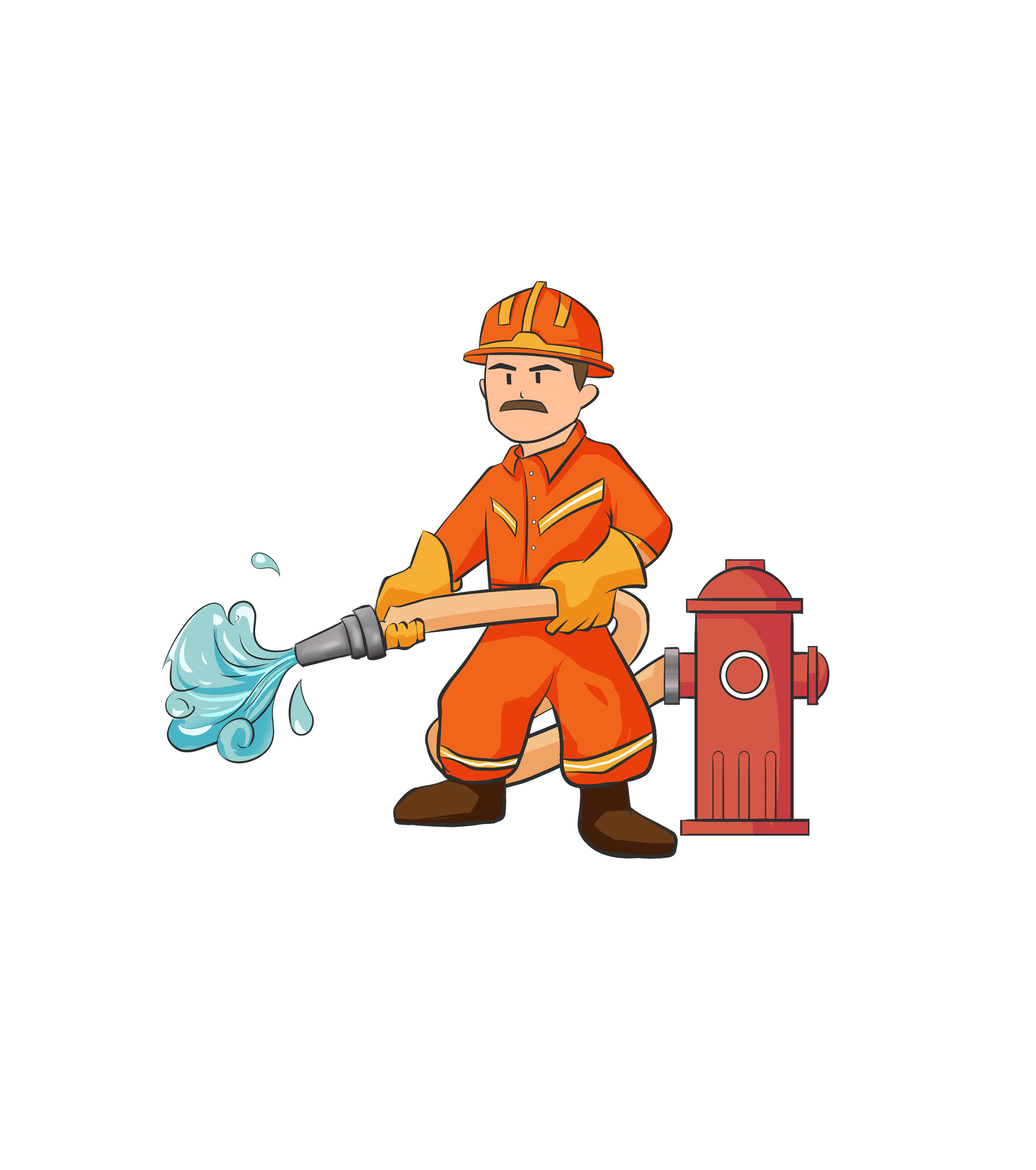 红色灭火消防战士