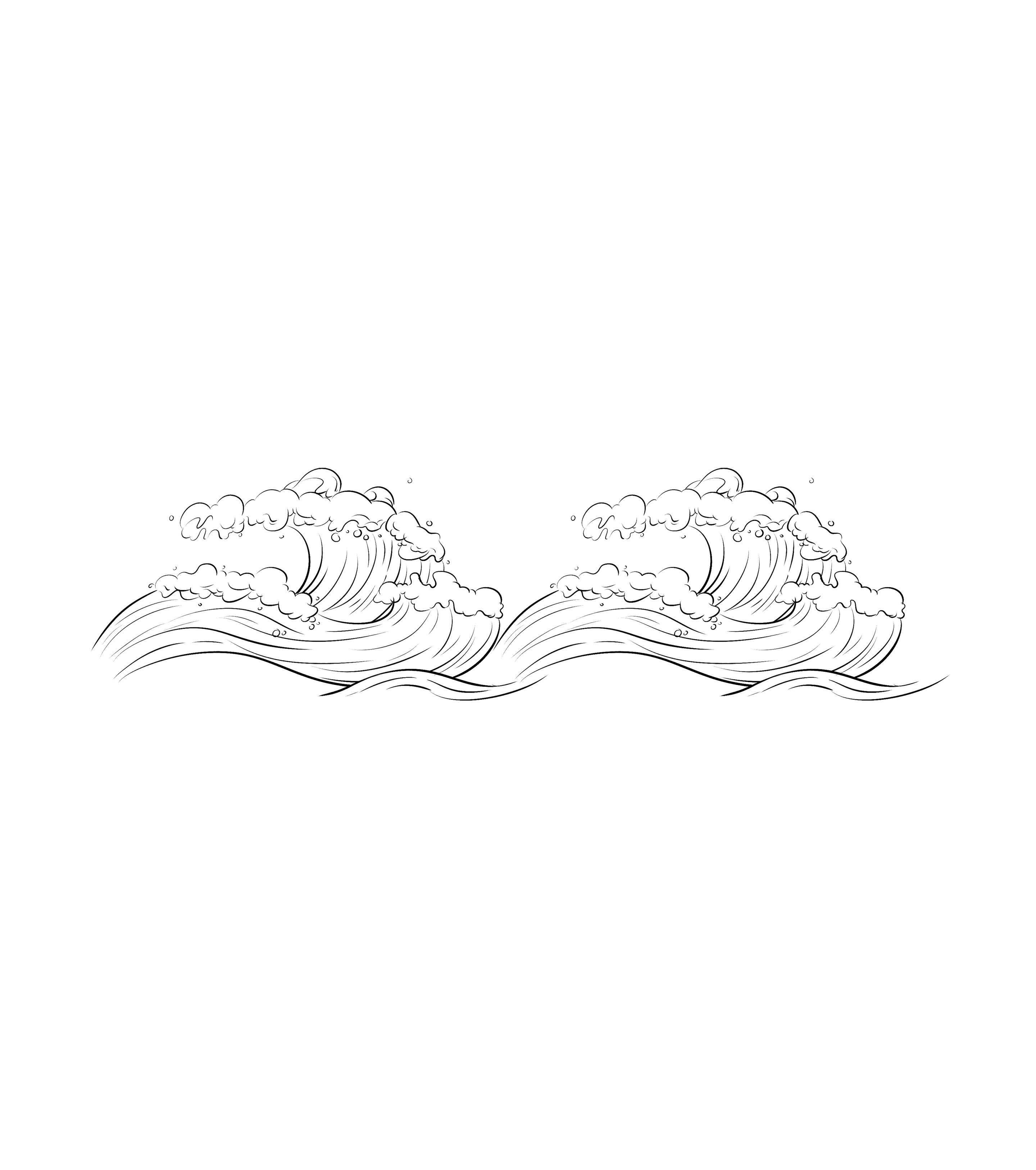 白色线条简单浪花