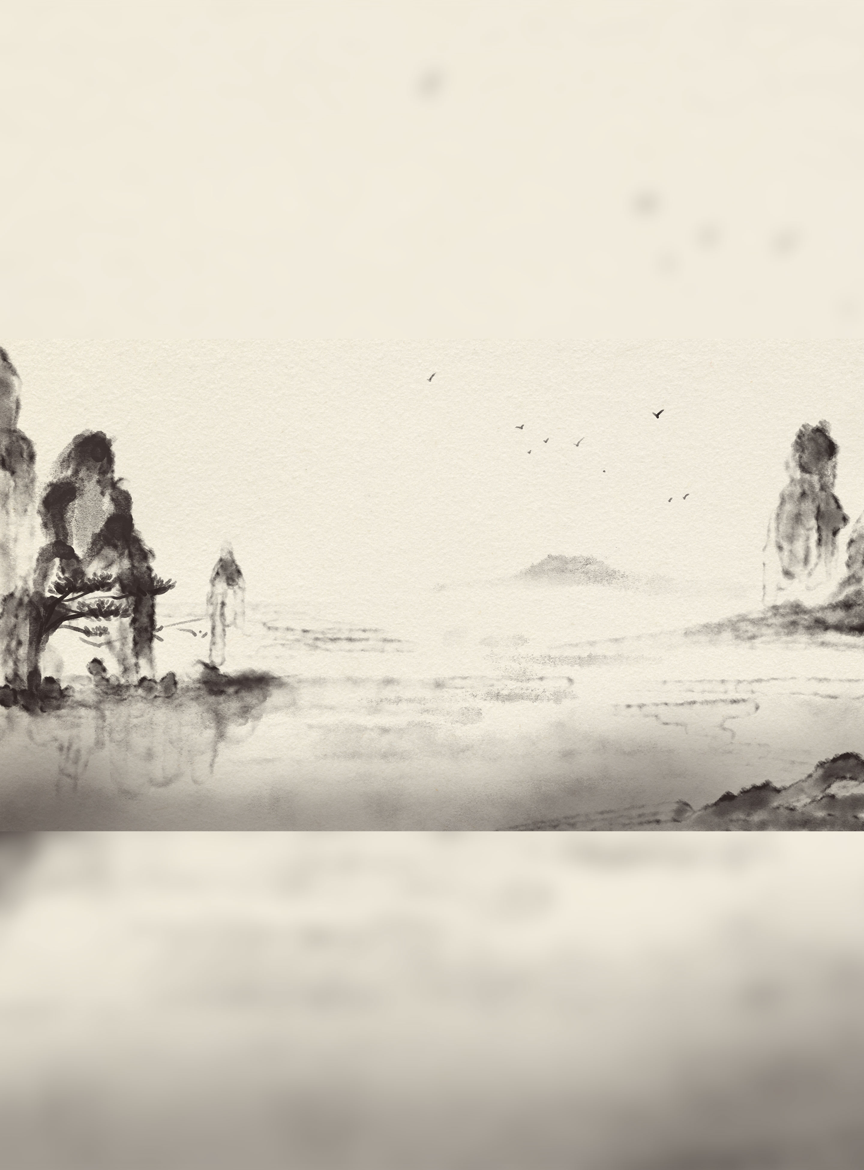 水墨风古风景色插画