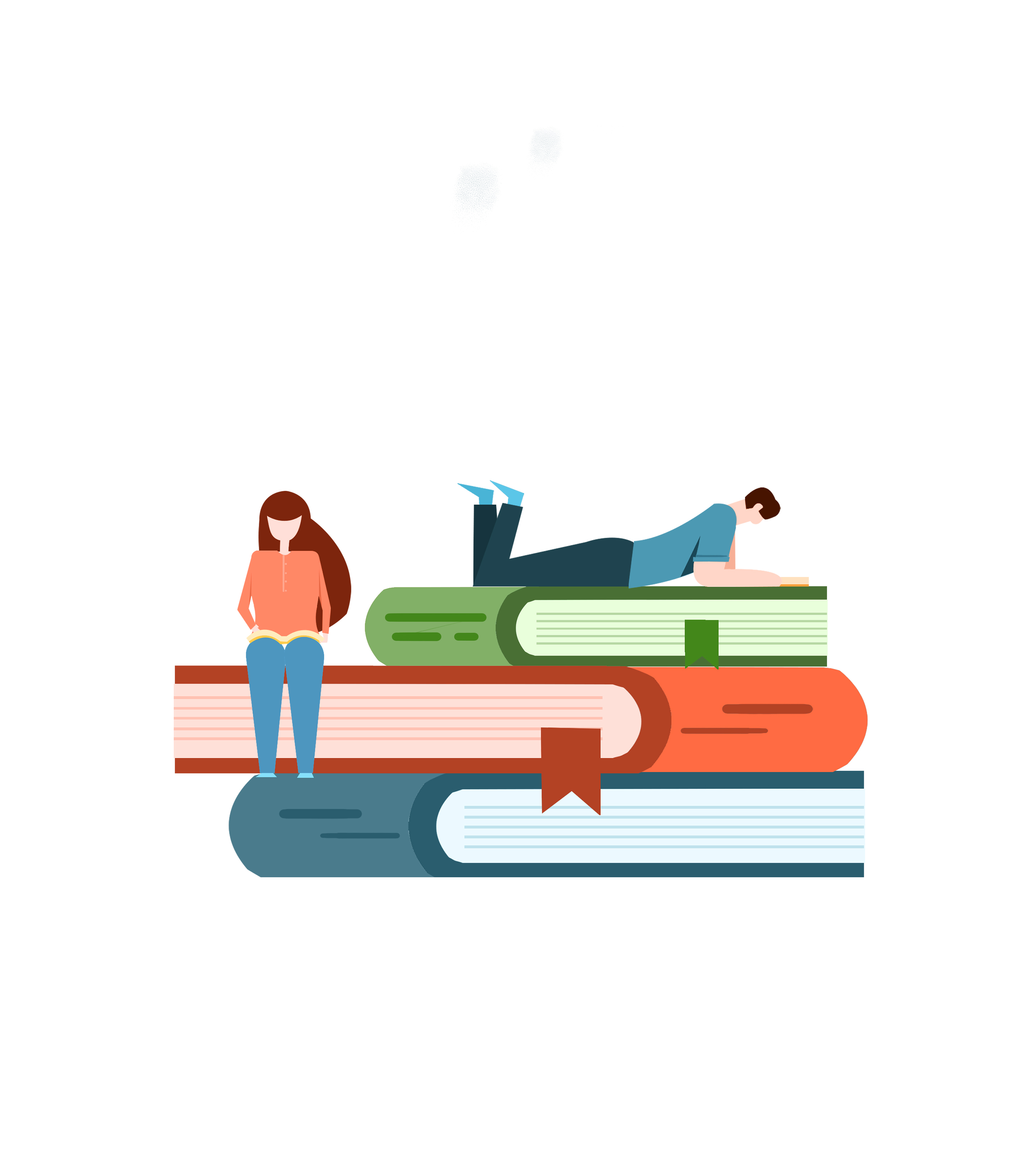 读书的人们手绘元素