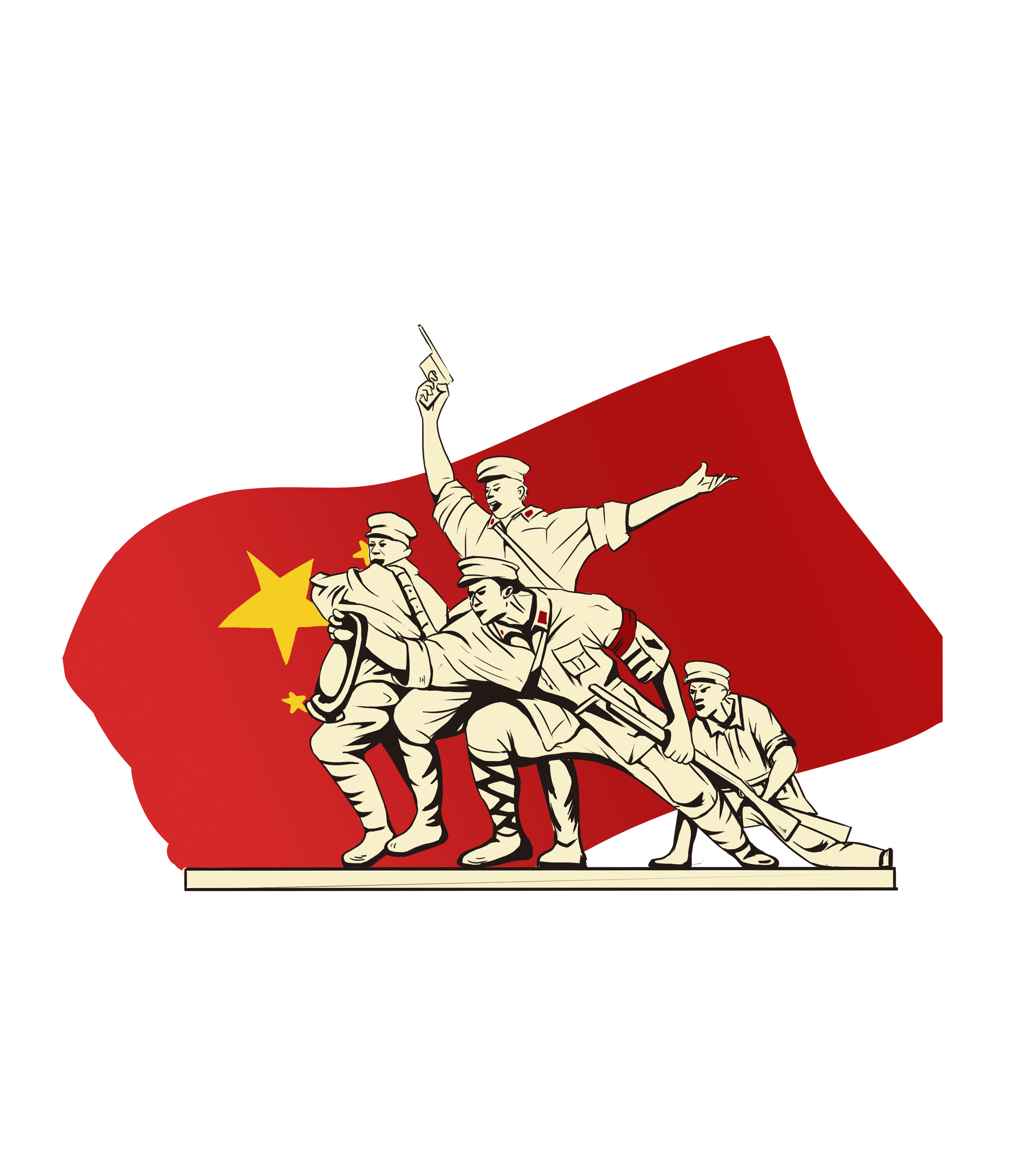 抗战英雄手绘元素