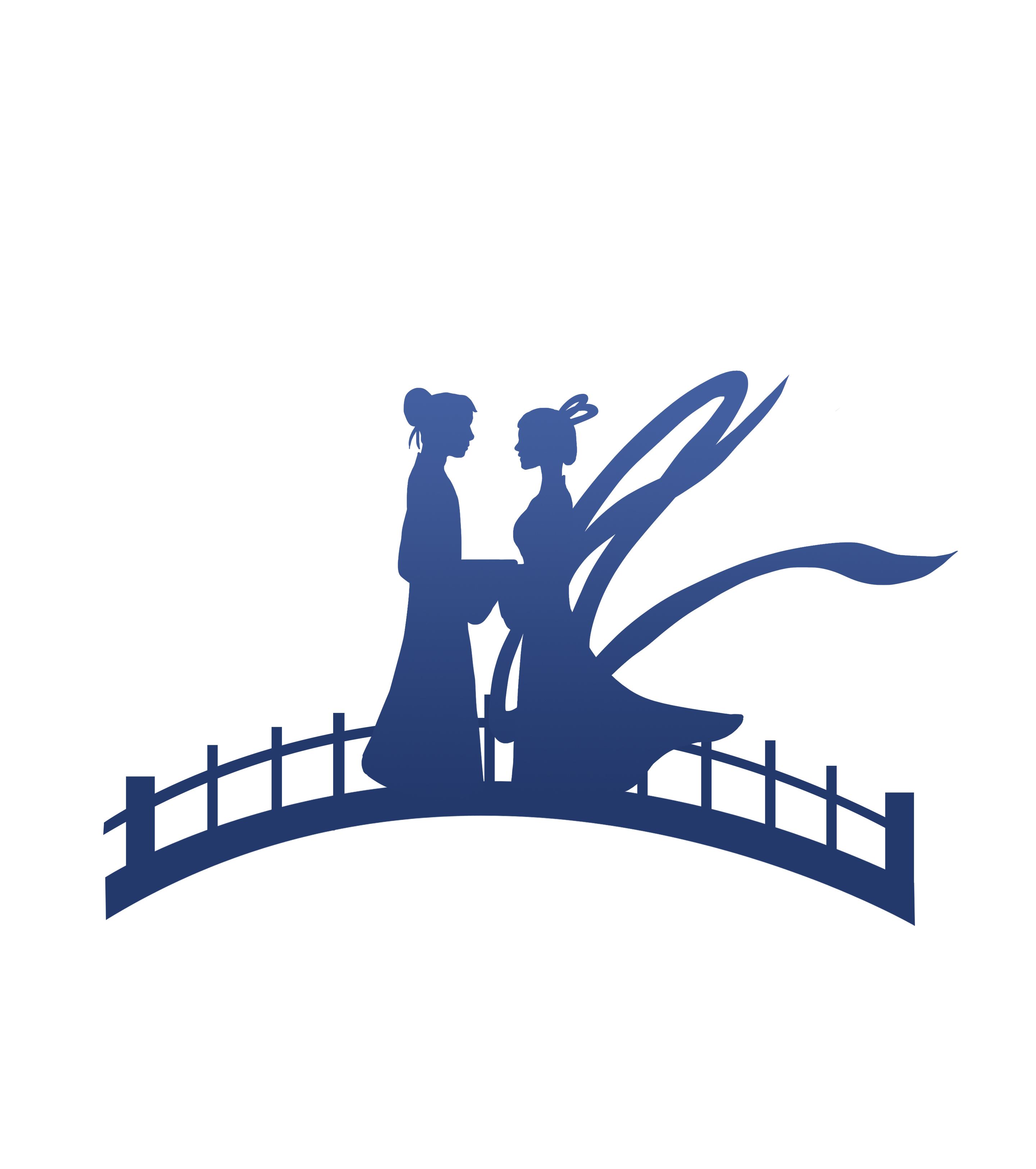 牛郎织女相会剪影元素