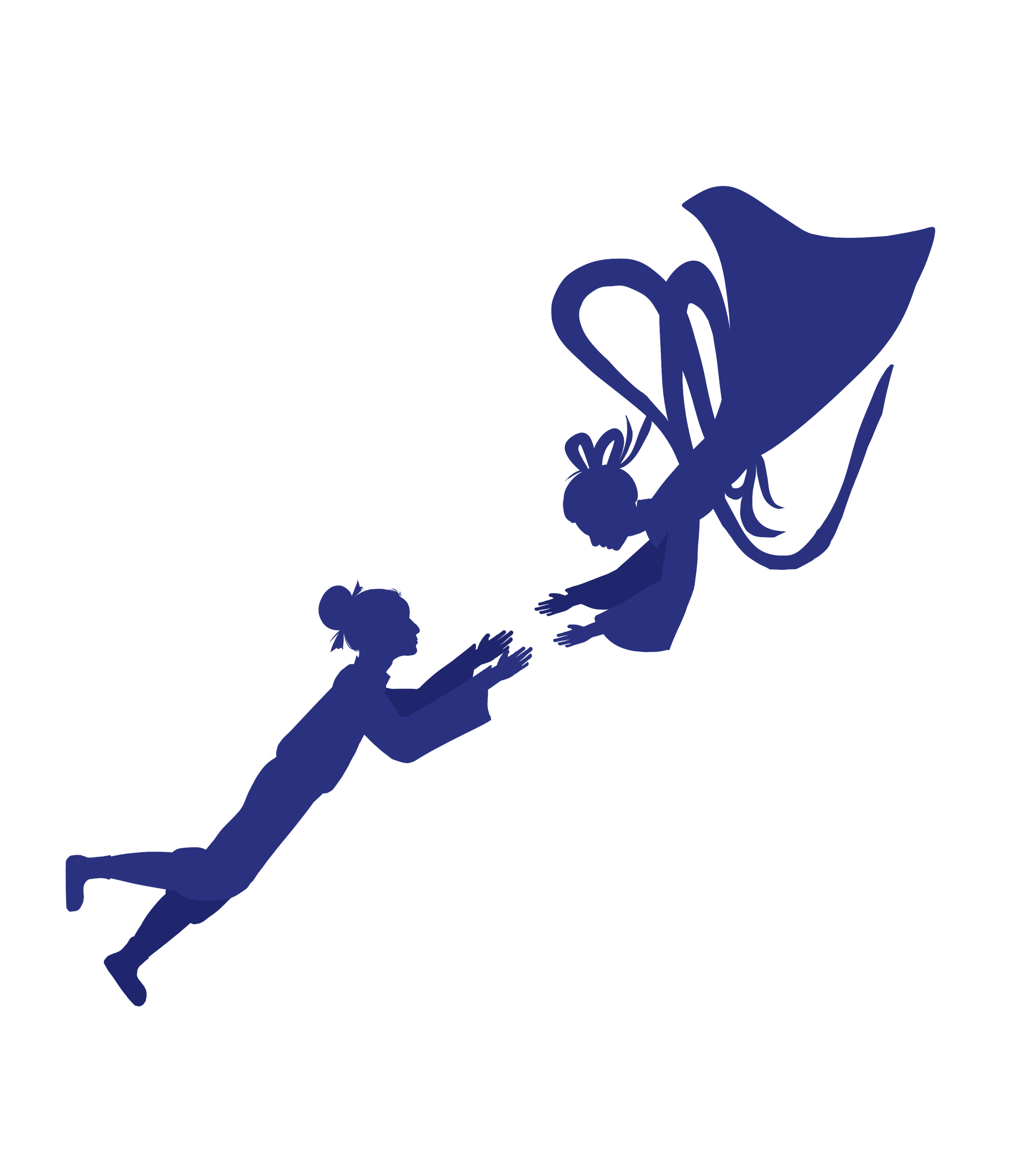 牛郎织女剪影元素