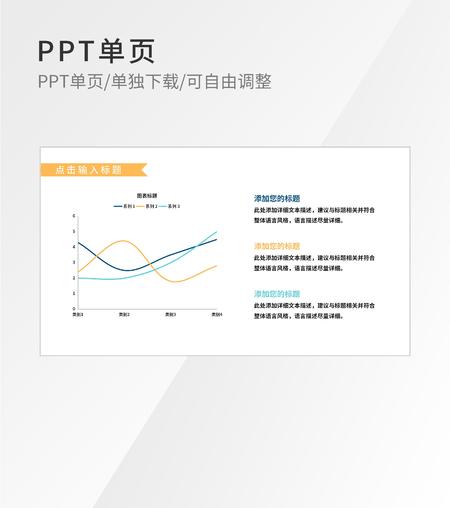 白色曲线图表文本介绍
