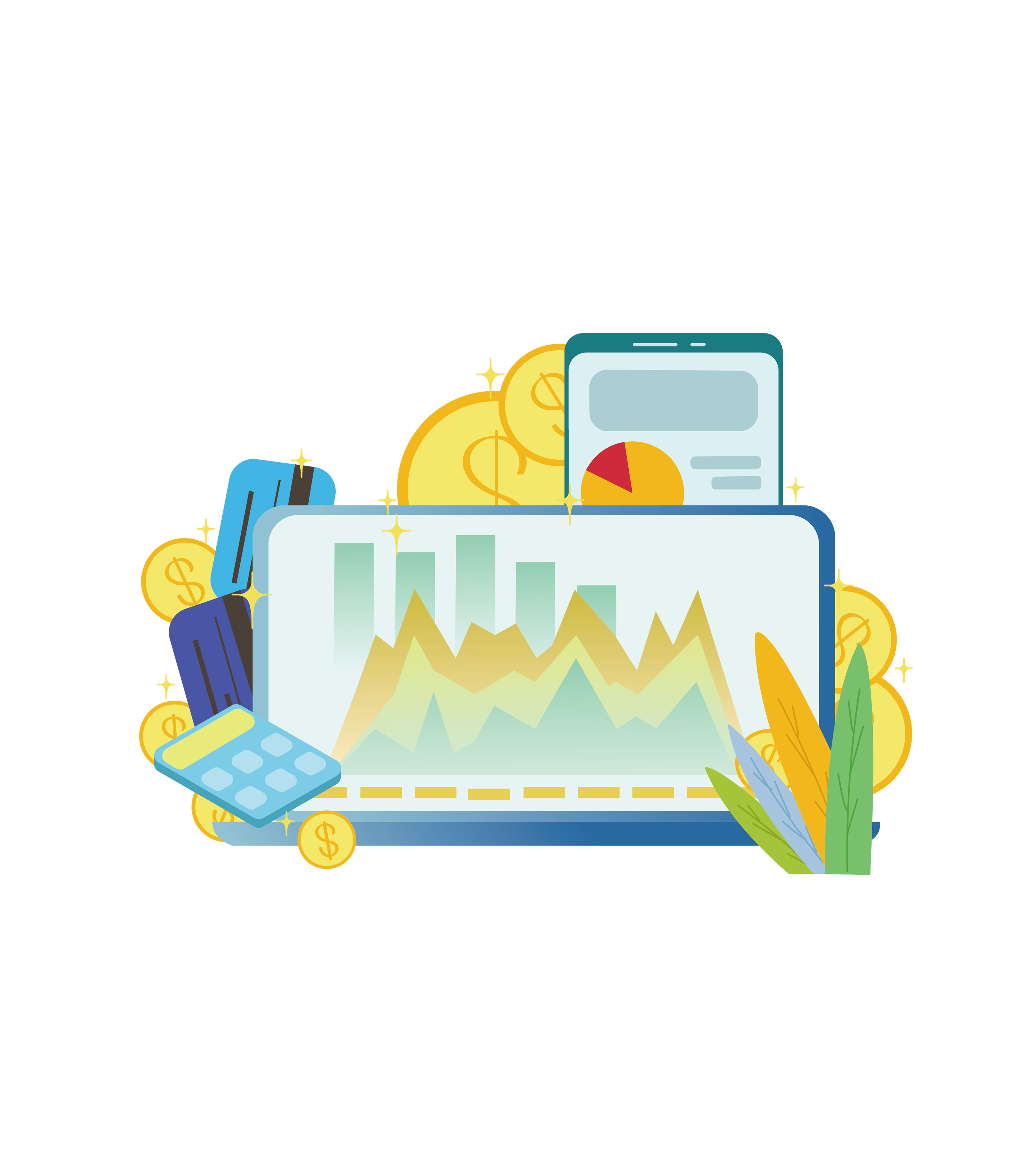 小清新扁平数据分析报告元素