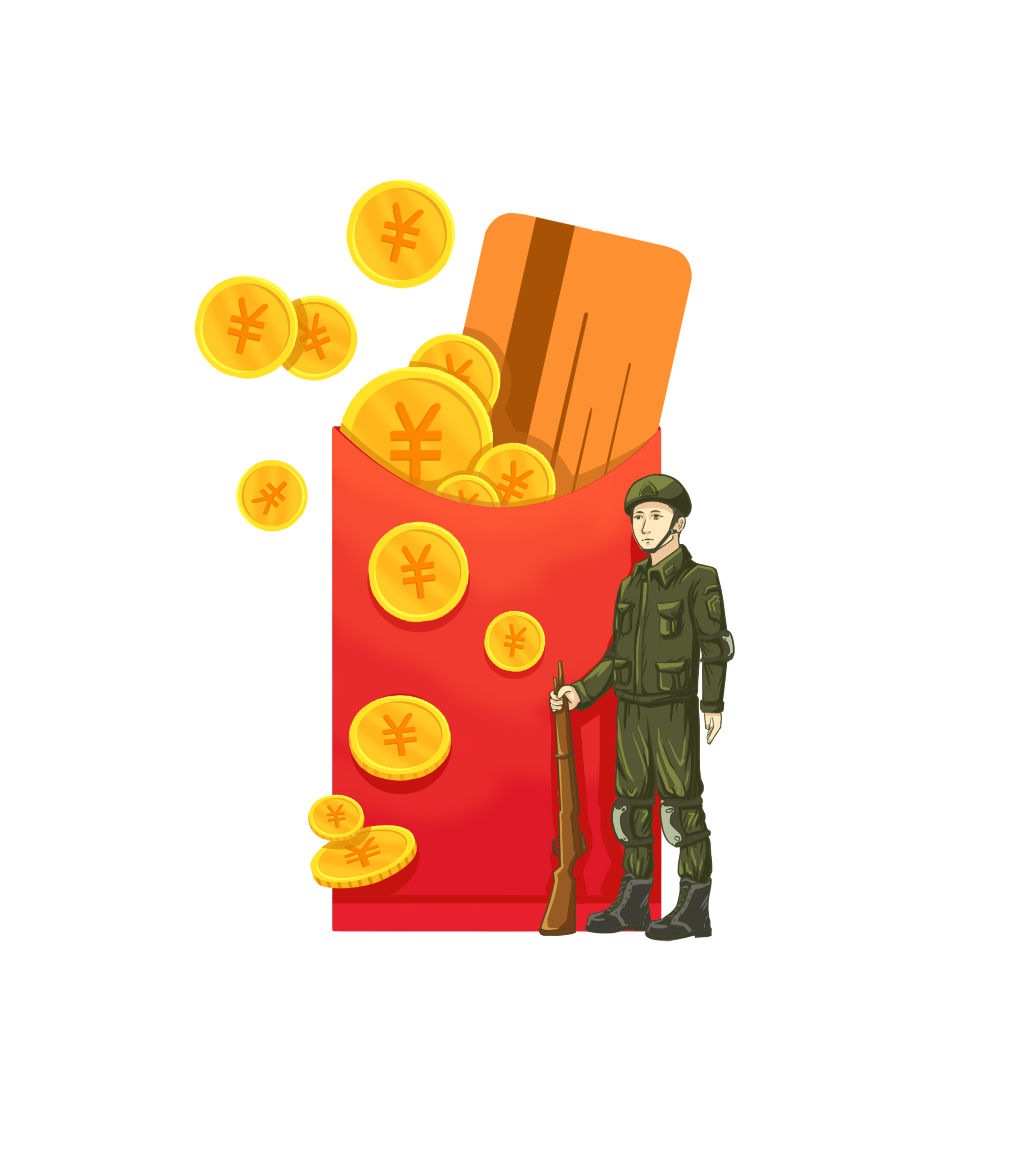 理财红包手绘元素