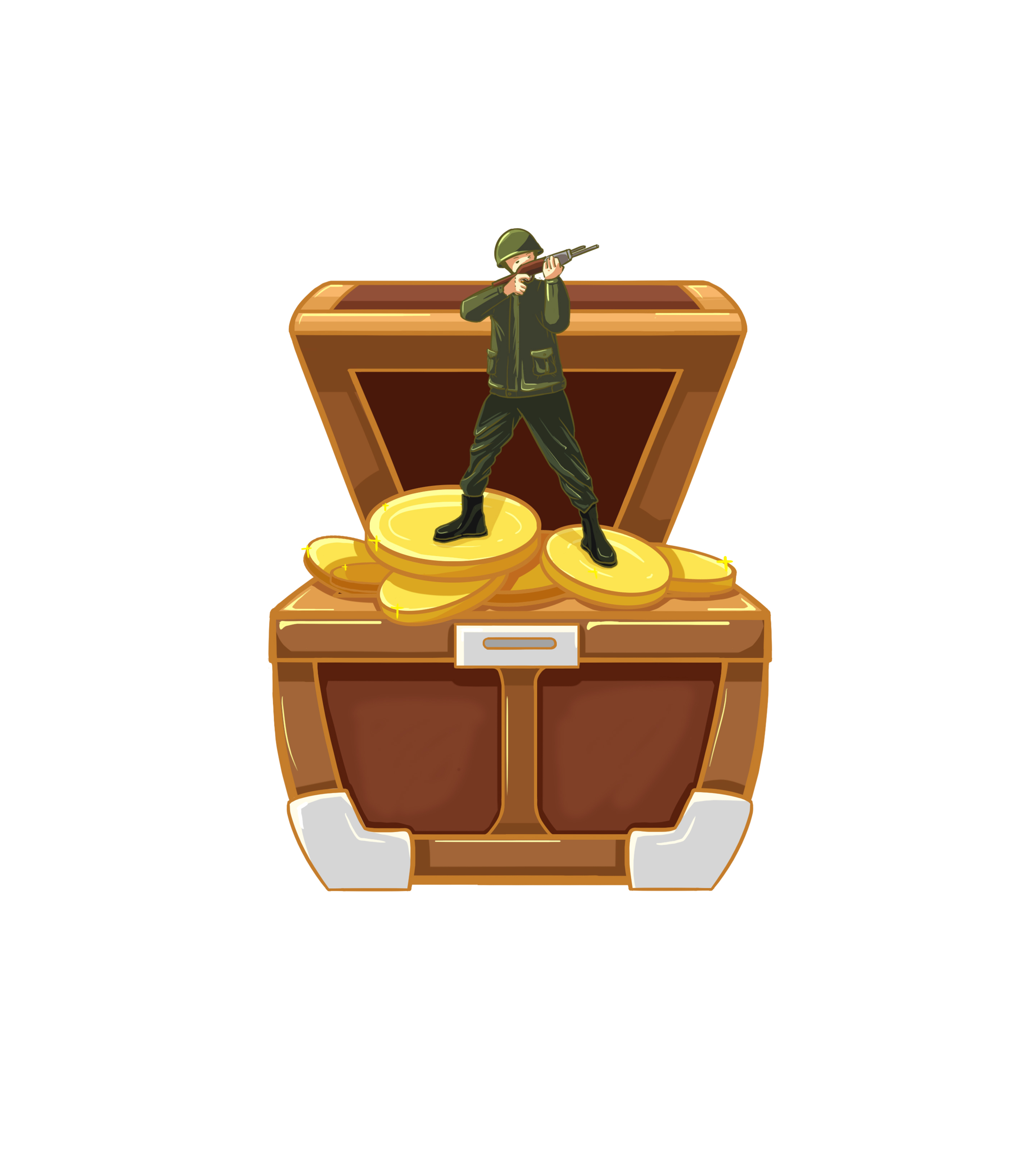 军人理财手绘元素