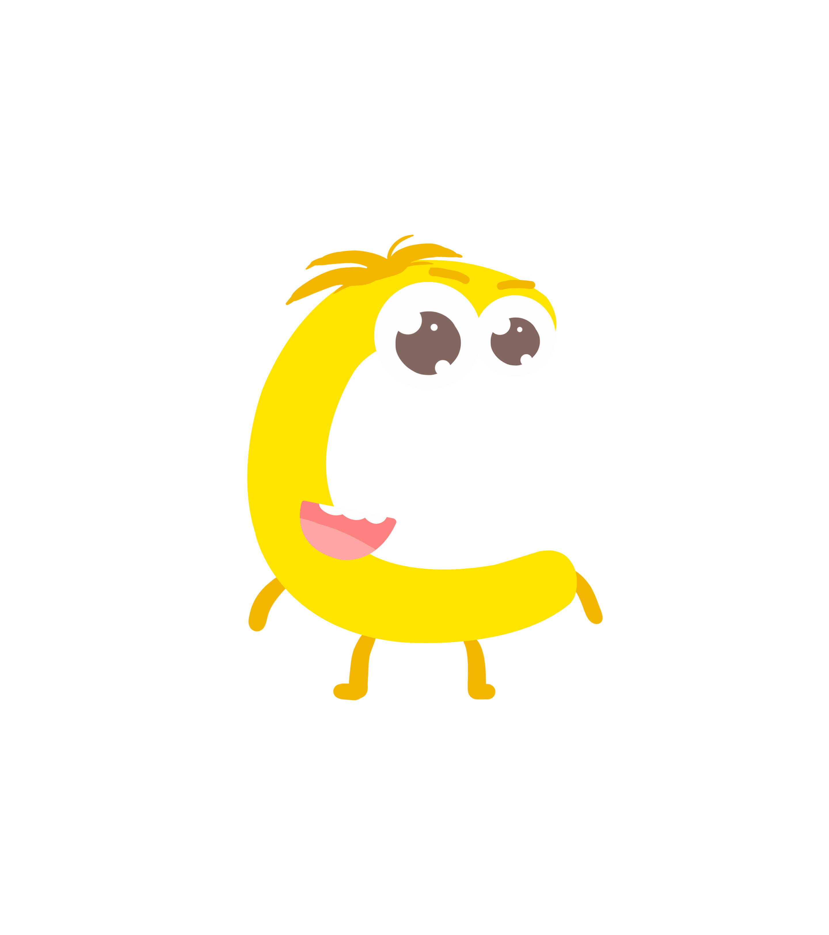 可爱卡通黄色英文字母C元素